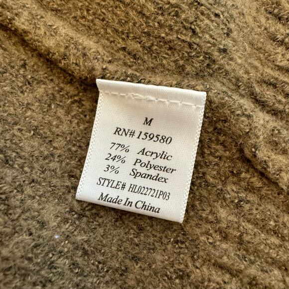 Pink Lily Color Block Striped Open Front Long Cardigan Sweater Medium - Picture 4 of 7